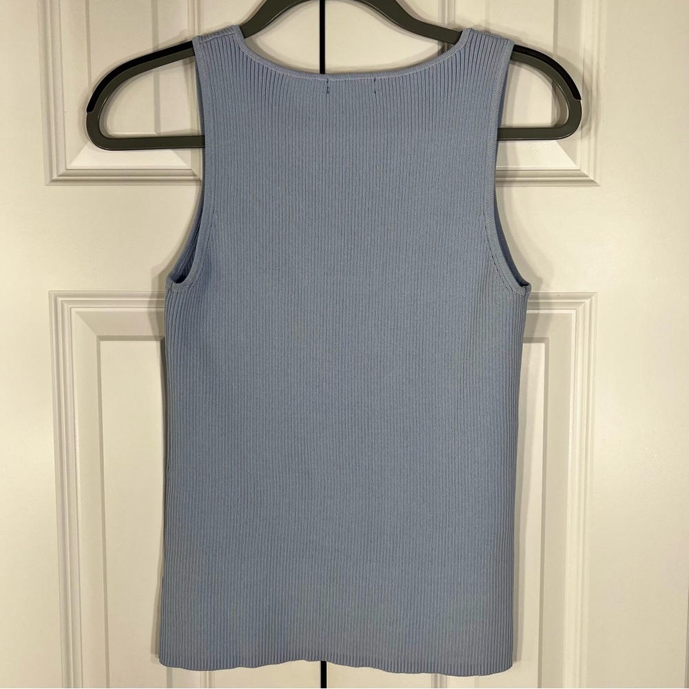 Halogen Light Blue Ribbed Tank Top - Picture 7 of 7